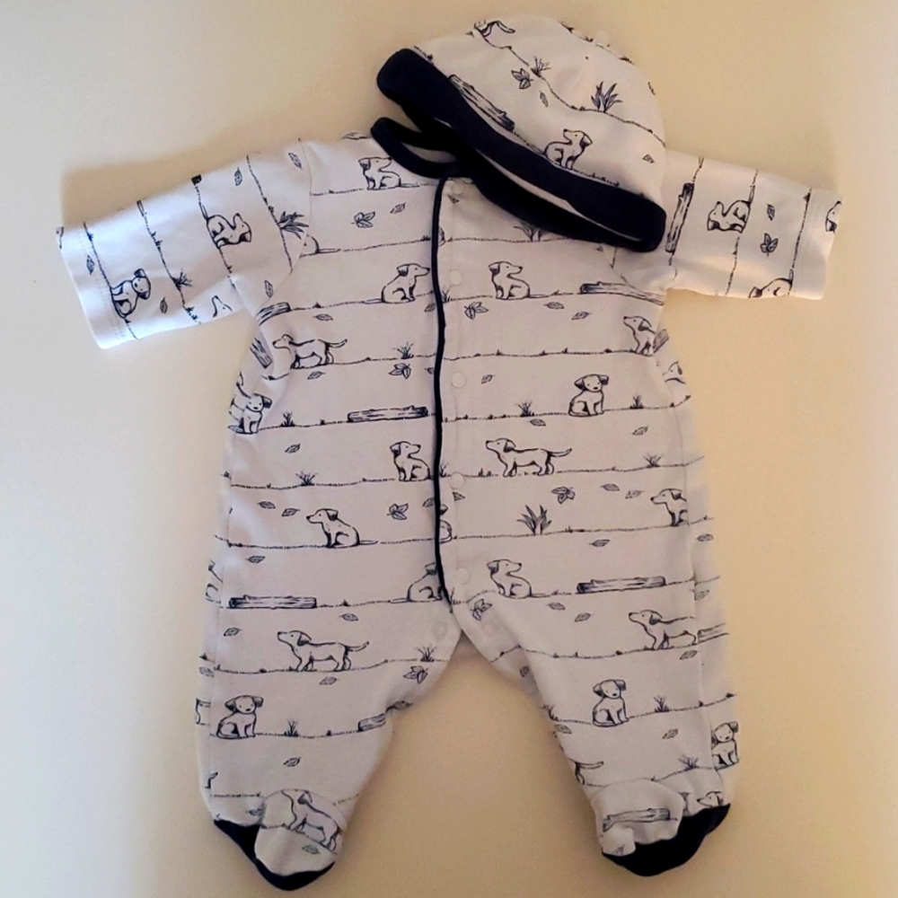 Little Me Puppy Footie & Hat Set (Newborn)
